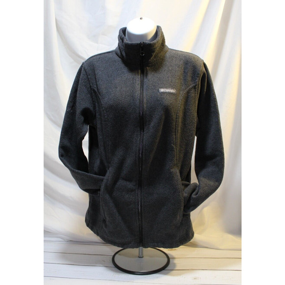 Columbia Women's (S) Charcoal Gray Fleece Full Zip Jacket Pockets Outdoors - Picture 2 of 13